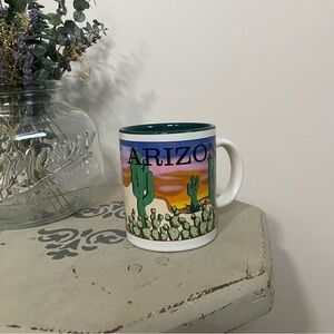 Vintage Arizona Cactus Souvenir Ceramic Coffee Mug Dessert Sunset